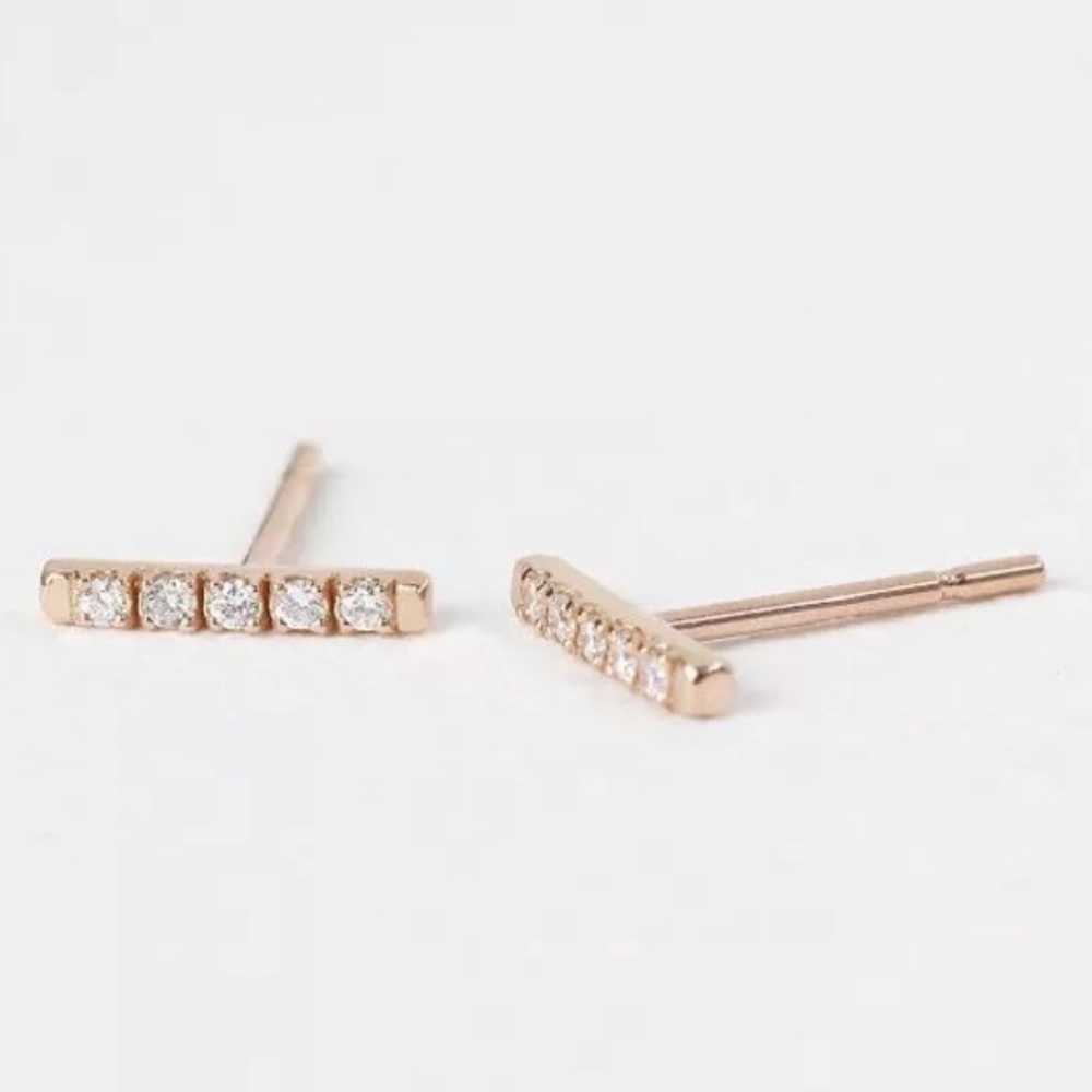 HOSTPICK🌟Tbar .20 Ct Diamond Solid 14K Gold Studs